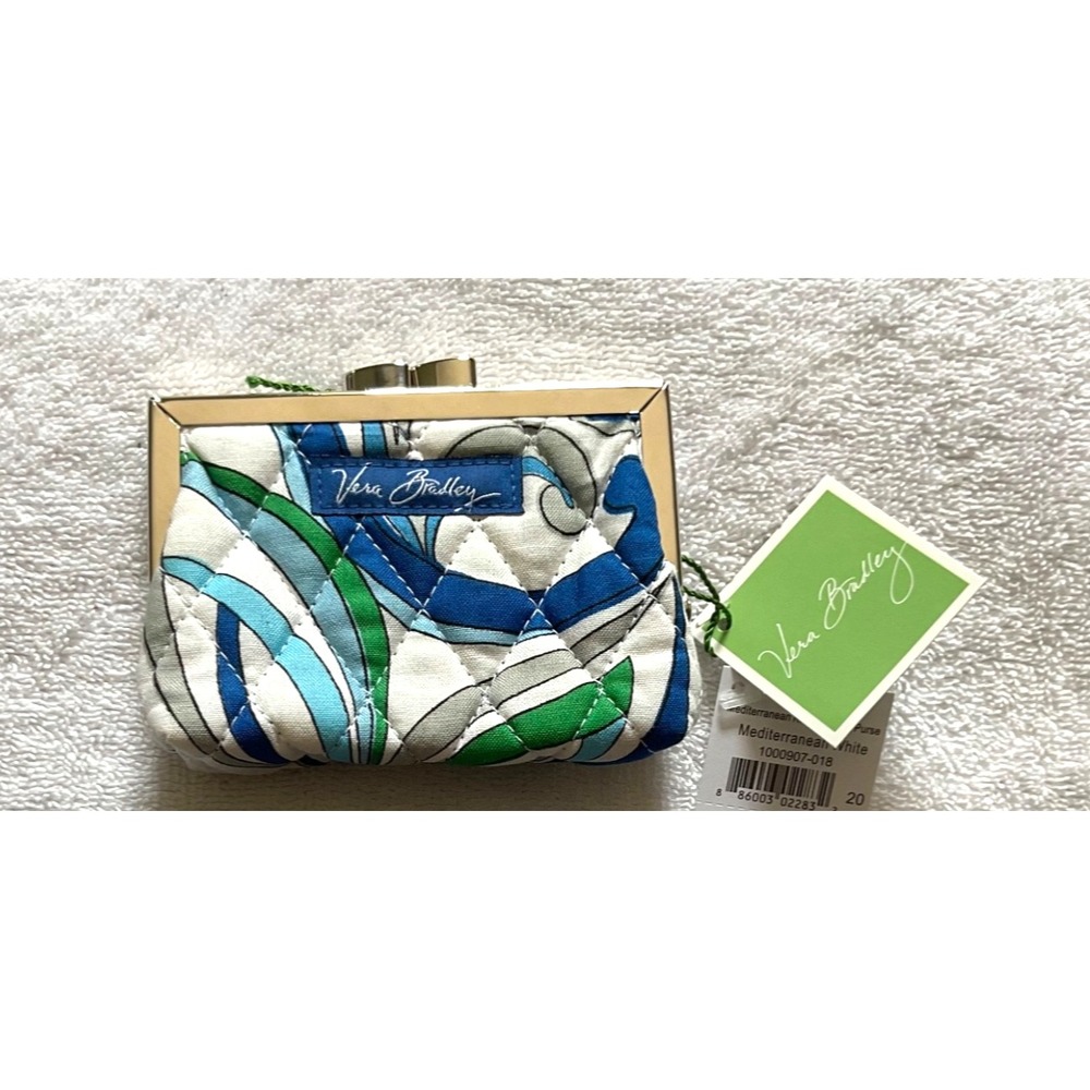 Vera Bradley Coin Purse " Retired 2006 "Mediterranean Blue" 4.5" x 3"